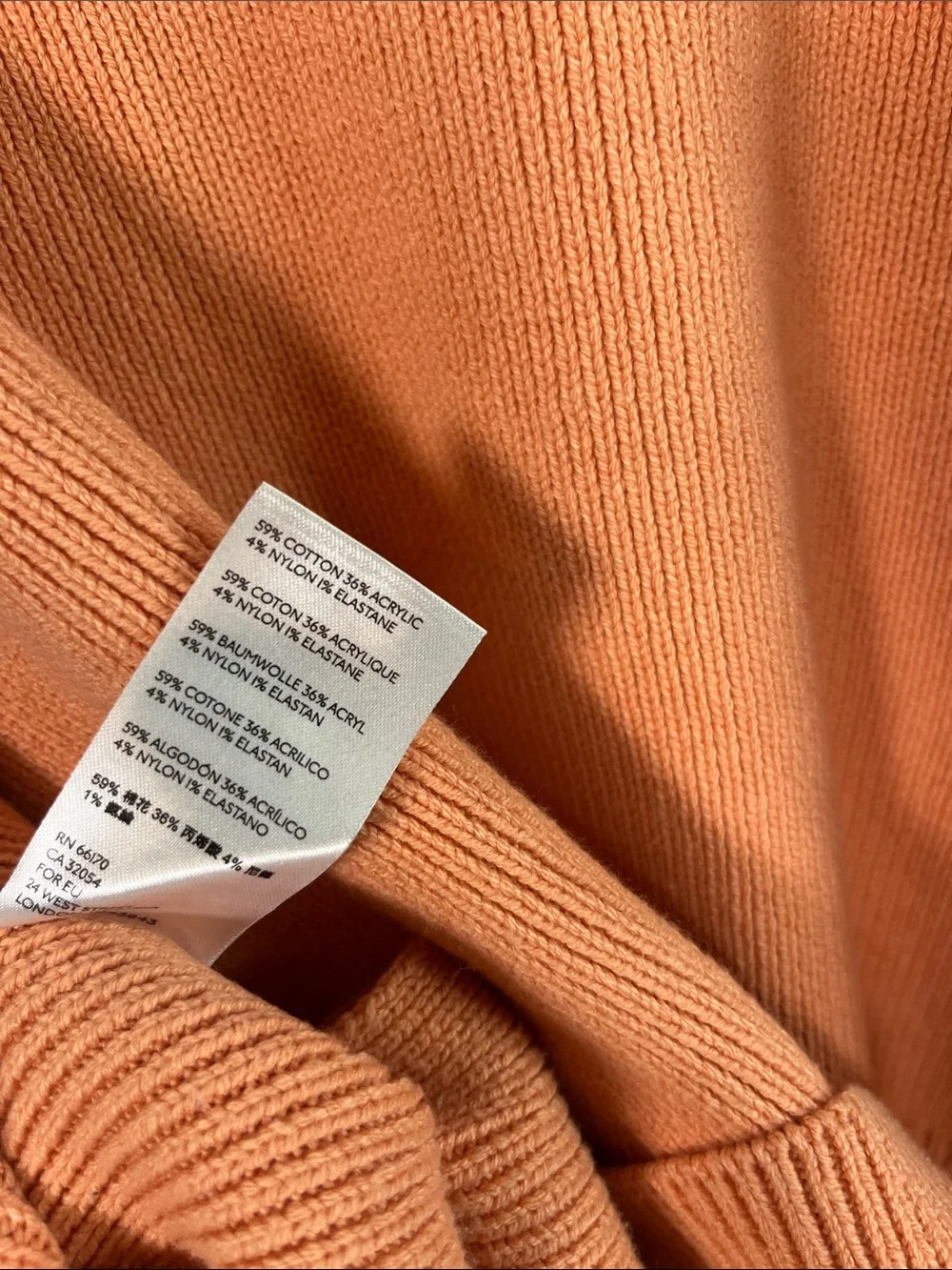 Free people easy street colorblock oversized peach combo sweater sz xs